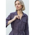 Lininė suknelė su skeltukais Zarita, tamsiai alyvinės spalvos