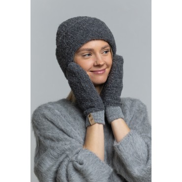 „Boucle“ audinio kumštinės pirštinės, pilkos spalvos