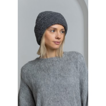 „Boucle“ audinio kepurė, pilkos spalvos