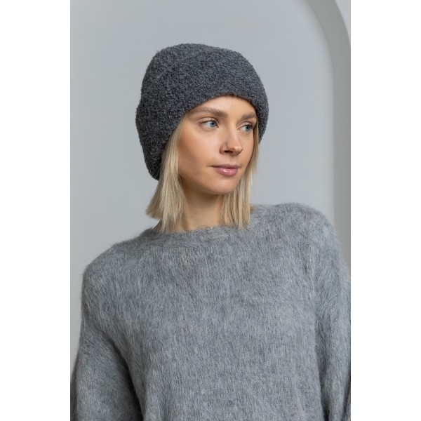 „Boucle“ audinio kepurė, pilkos spalvos