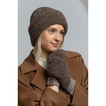 „Boucle“ audinio kepurė, šokolado spalvos