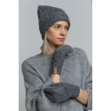 Ilgo plauko kepurė Zuniga, tamsiai pilkos spalvos