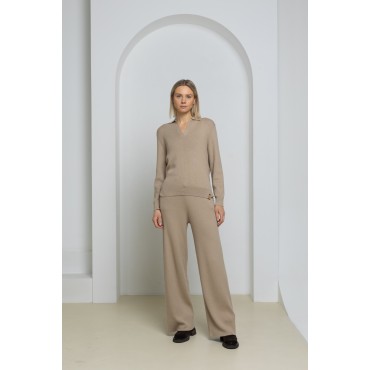 Laisvalaikio kelnės Willa, smėlio spalvos