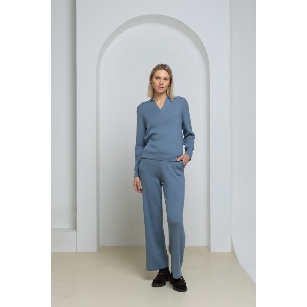 Laisvalaikio kelnės Willa, žydros spalvos