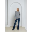 Ilgo plauko megztinis Clotilde, šviesiai pilkos spalvos