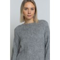 Ilgo plauko megztinis Clotilde, šviesiai pilkos spalvos