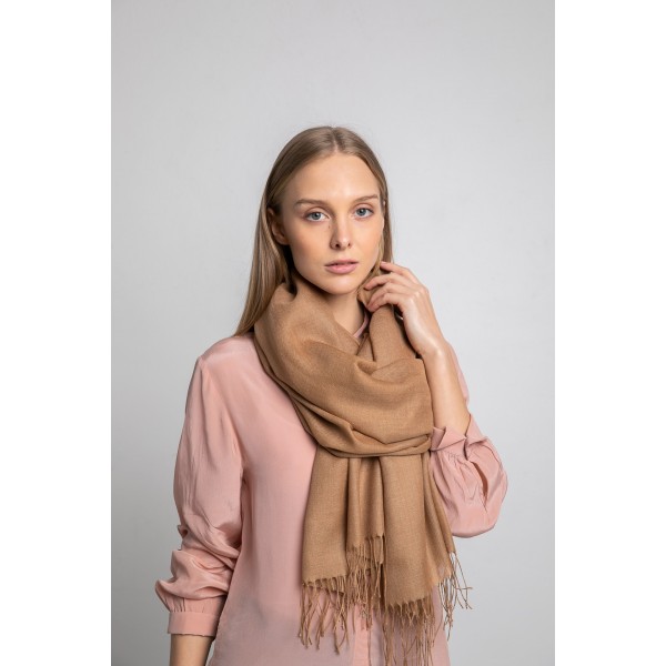 Kupranugario spalvos alpakos - šilko šalikas