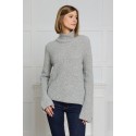 Megztinis su apykakle Selena, pilkos spalvos