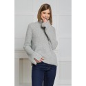 Megztinis su apykakle Selena, pilkos spalvos