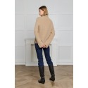 Megztinis su apykakle Selena, smėlio spalvos