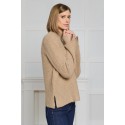Megztinis su apykakle Selena, smėlio spalvos