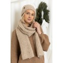 Stambaus mezgimo šalikas Tello, smėlio spalvos