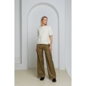 Plačios kelnės Pilar, garstyčių spalvos