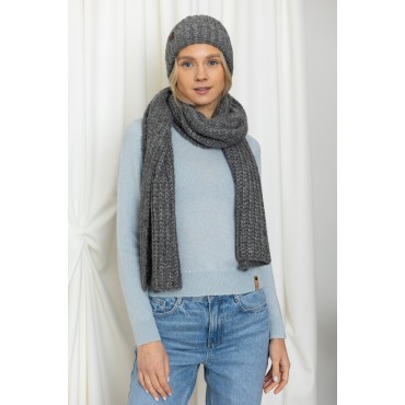 Stambaus mezgimo kepurė Cabrera, pilkos spalvos