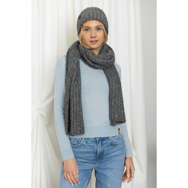 Stambaus mezgimo kepurė Cabrera, pilkos spalvos