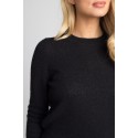 Klasikinis megztinis apvaliu kaklu Andrea, juodos spalvos