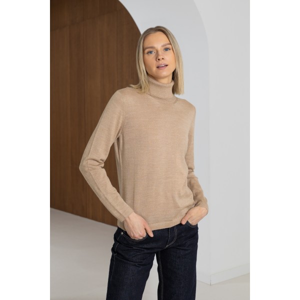 Golfas su šilku Antonia, smėlio spalvos