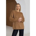 Ilgo plauko megztinis Clotilde, kupranugario spalvos