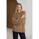 Ilgo plauko megztinis Clotilde, karamelės spalvos