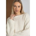 Ilgo plauko megztinis Clotilde, vanilės spalvos