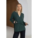 Kardiganas su diržu Salka, žalios spalvos