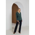 Kardiganas su diržu Salka, žalios spalvos