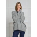 Megztinis pūstomis rankovėmis Stella, šviesiai pilkos spalvos