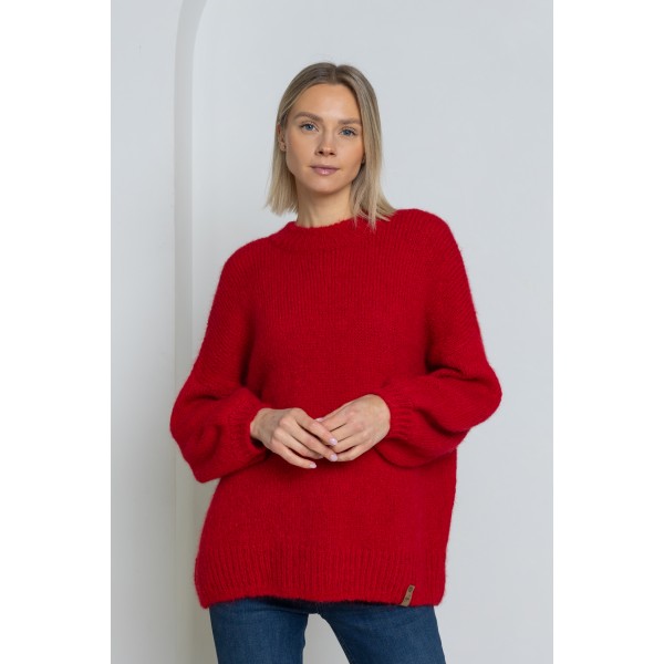 Megztinis pūstomis rankovėmis Stella, raudonos spalvos