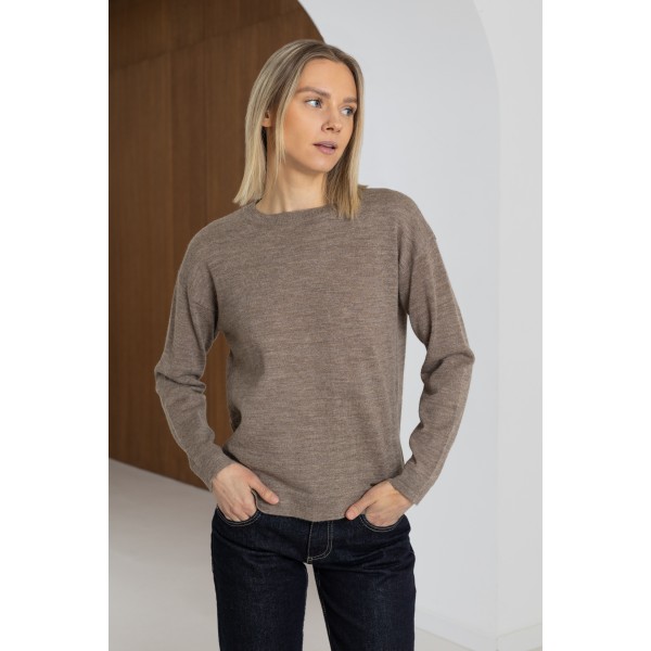 Megztinis su skeltukais Piura, kavos spalvos