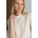 Megztinis trumpomis rankovėmis Fadila, vanilės spalvos