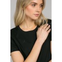 Merserizuotos medvilnės marškinėliai Melissa, juodos spalvos