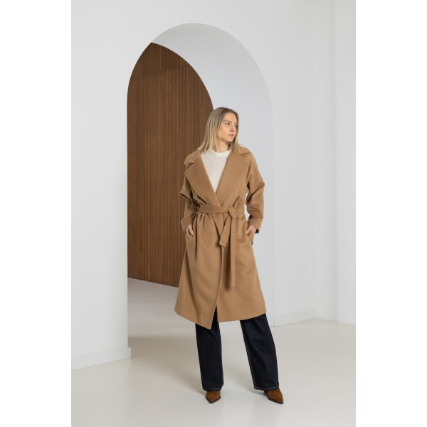 Klasikinis paltas Keyna, smėlio spalvos