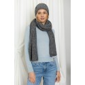 Stambaus mezgimo šalikas Tello, pilkos spalvos