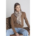 Dvipusis šviesiai rudos-smėlio spalvos šalikas
