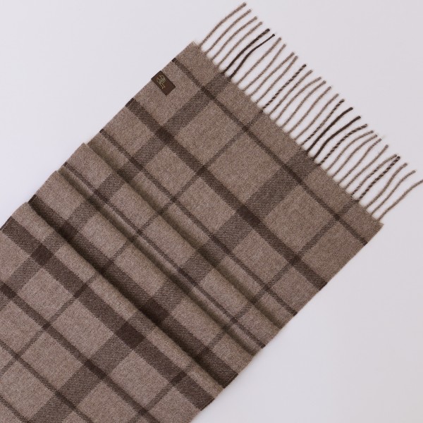 Languotas šalikas, rudos spalvos su tamsiai rudomis juostelėmis