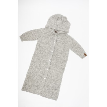 Minkšto audinio pilkas romperis-vokas kūdikiui