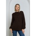 Megztinis pūstomis rankovėmis Stella, šokolado spalvos